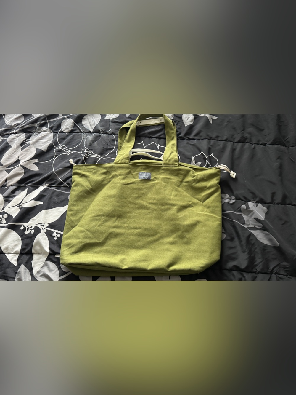 Fit + Fresh Oversized Olive Green Canvas Tote Bag